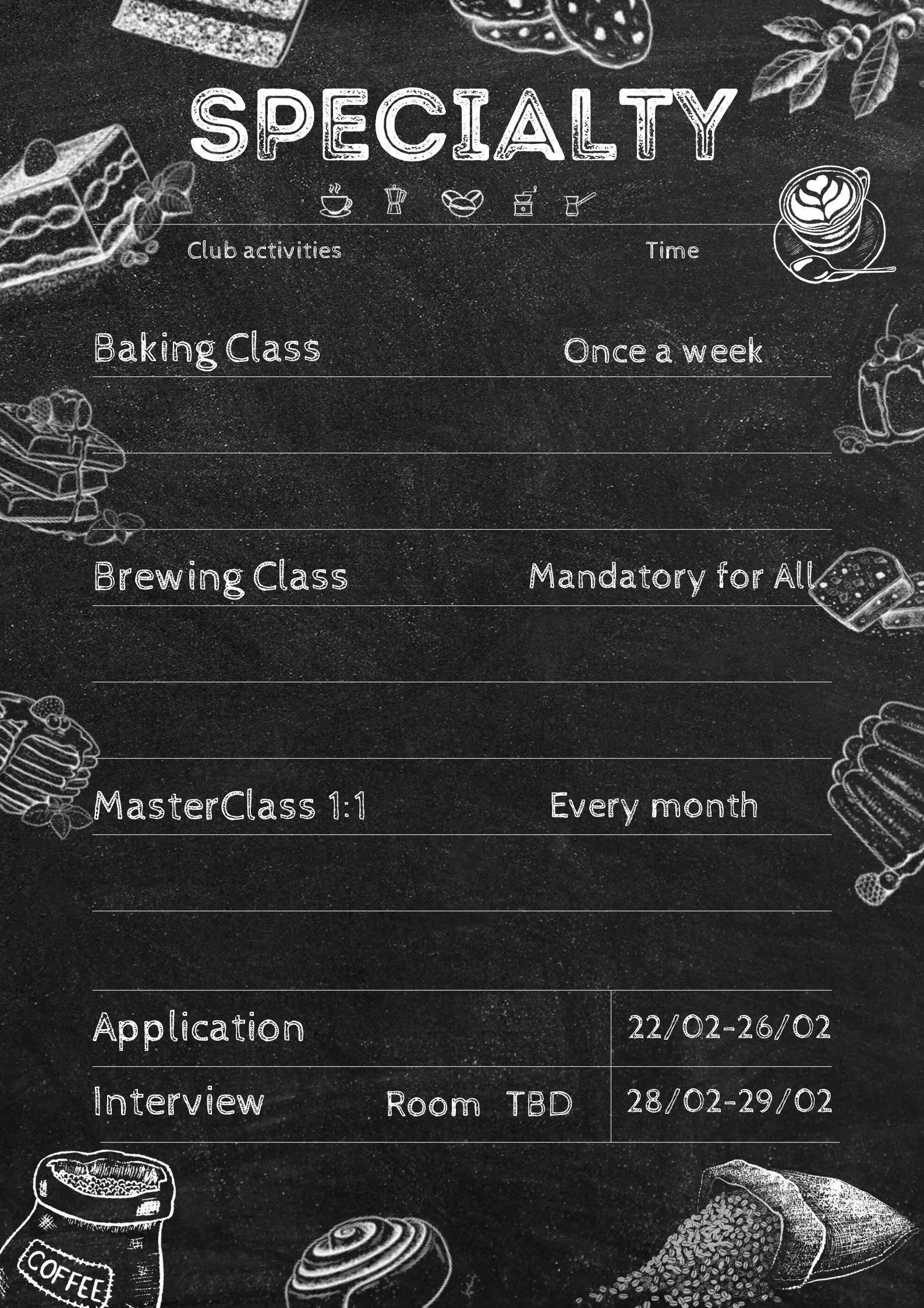 스페셜티 신규 부원 모집!