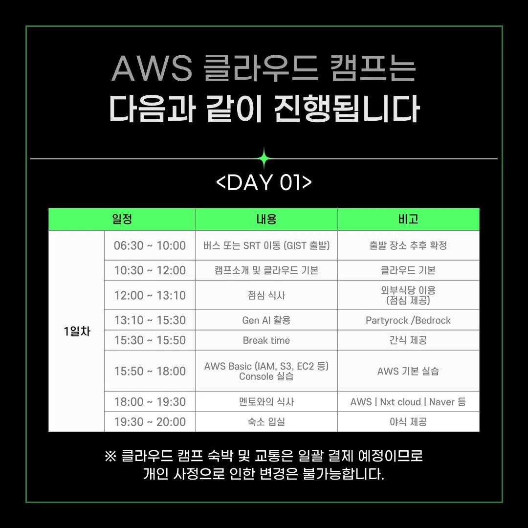 ๐ฅGIST AIX School X AWS Cloud Camp ์ฐธ๊ฐ์ ๋ชจ์ง๐ฅ
